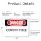 Signmission Combustible Danger Sign, Plastic, 10in W x 7in L, 2PK OS-2PACK-DS-P-710-L-2343 - alternate 4